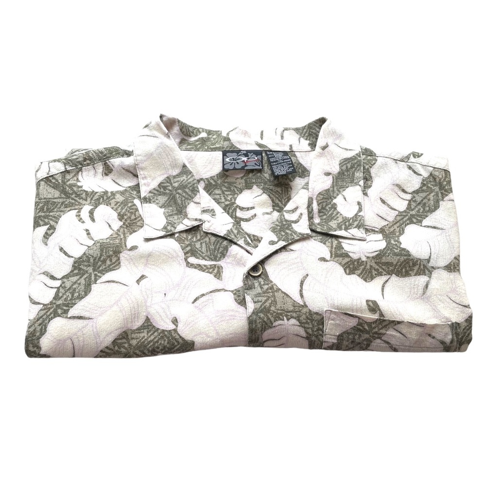 OP Sport Cotton Blend Short Sleeve Button Down Aloha Shirt w/Flat Hem Size XXL